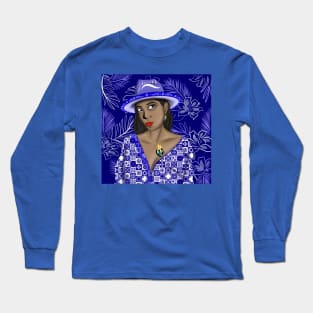 the muse from panama in talavera wallpaper art Long Sleeve T-Shirt